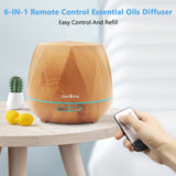 550ml Remote Essential Oil Diffuser, Light Wood