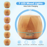 550ml Remote Essential Oil Diffuser, Light Wood