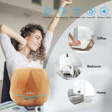 550ml Remote Essential Oil Diffuser, Light Wood