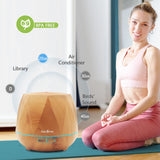 550ml Remote Essential Oil Diffuser, Light Wood