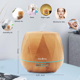 550ml Remote Essential Oil Diffuser, Light Wood