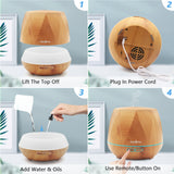 550ml Remote Essential Oil Diffuser, Light Wood